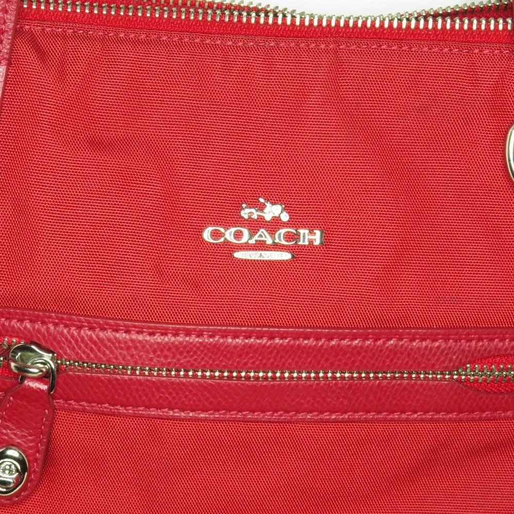 Coach Nylon Zip Tote - True Red - Picture 2 of 3